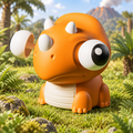 Pop-Eyed Orange Triceratops Squishy — product image