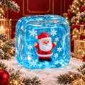 Raised-Hand Santa Claus Blue Ice Cube Stress-Relief Squishy — product image