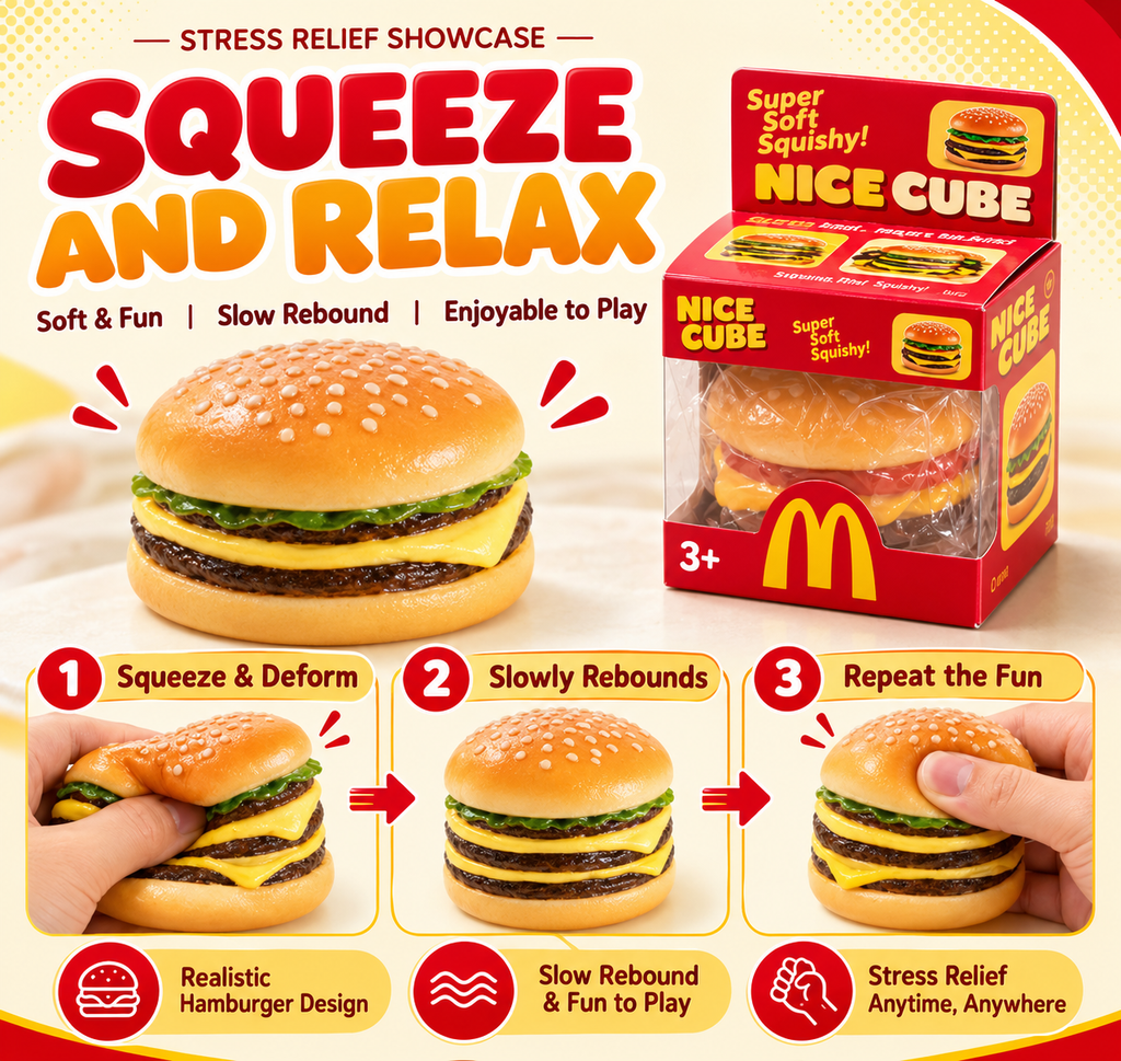 Realistic Hamburger Squeeze Toy