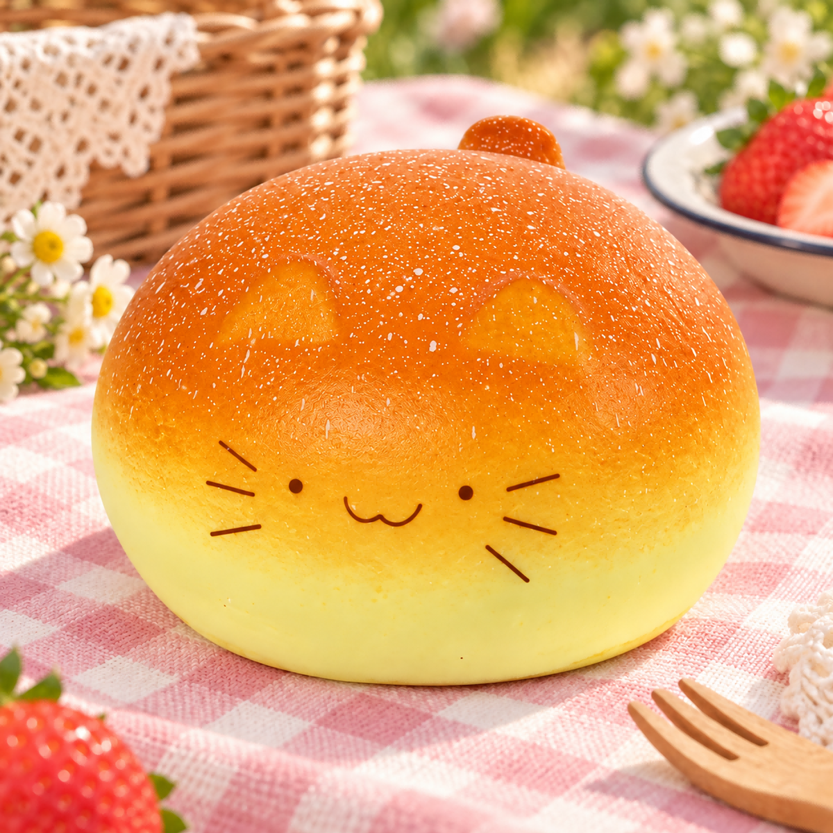 Chubby Orange Cat Bread Squishy — product image