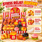 Realistic Hamburger, Chicken Leg, and French Fries Squeeze Toy Set