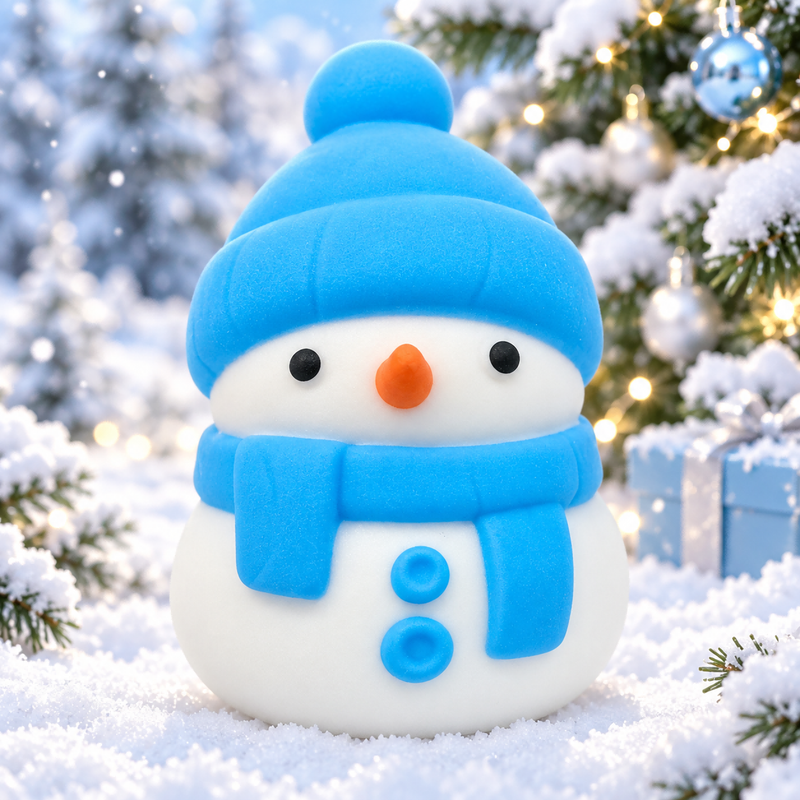 Blue Flour Snowman Squishy