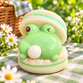 Green Frog Bubble-Blowing Macaron Squishy — product image