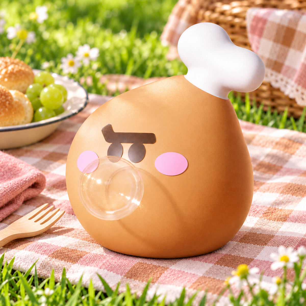 Bubble-Blowing Chicken Drumstick Squishy — product image