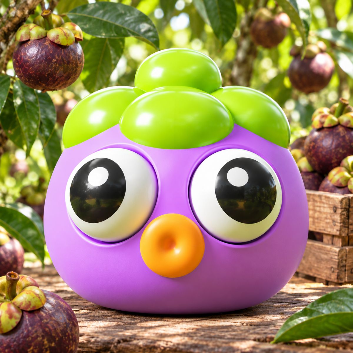 Pop-Eyed Purple Mangosteen Squishy — product image