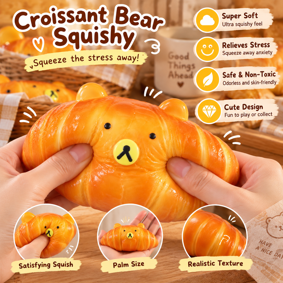 Croissant Squeeze Toy