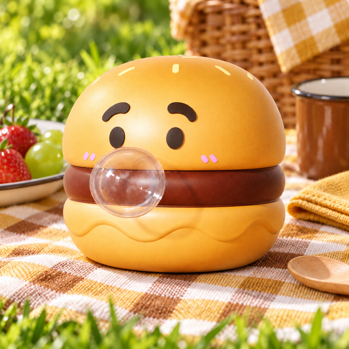 Bubble-Blowing Hamburger Squishy — product image
