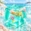Green Ocean Seashell Cube Malt Candy Squishy — product image