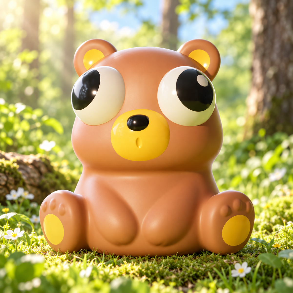 Pop-Eyed Brown Bear Squishy — product image