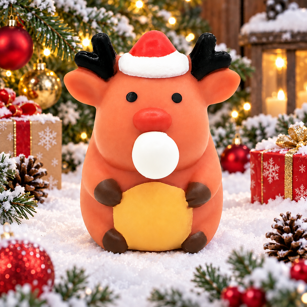 Bubble-Blowing Christmas Reindeer Stress-Relief Squishy — product image