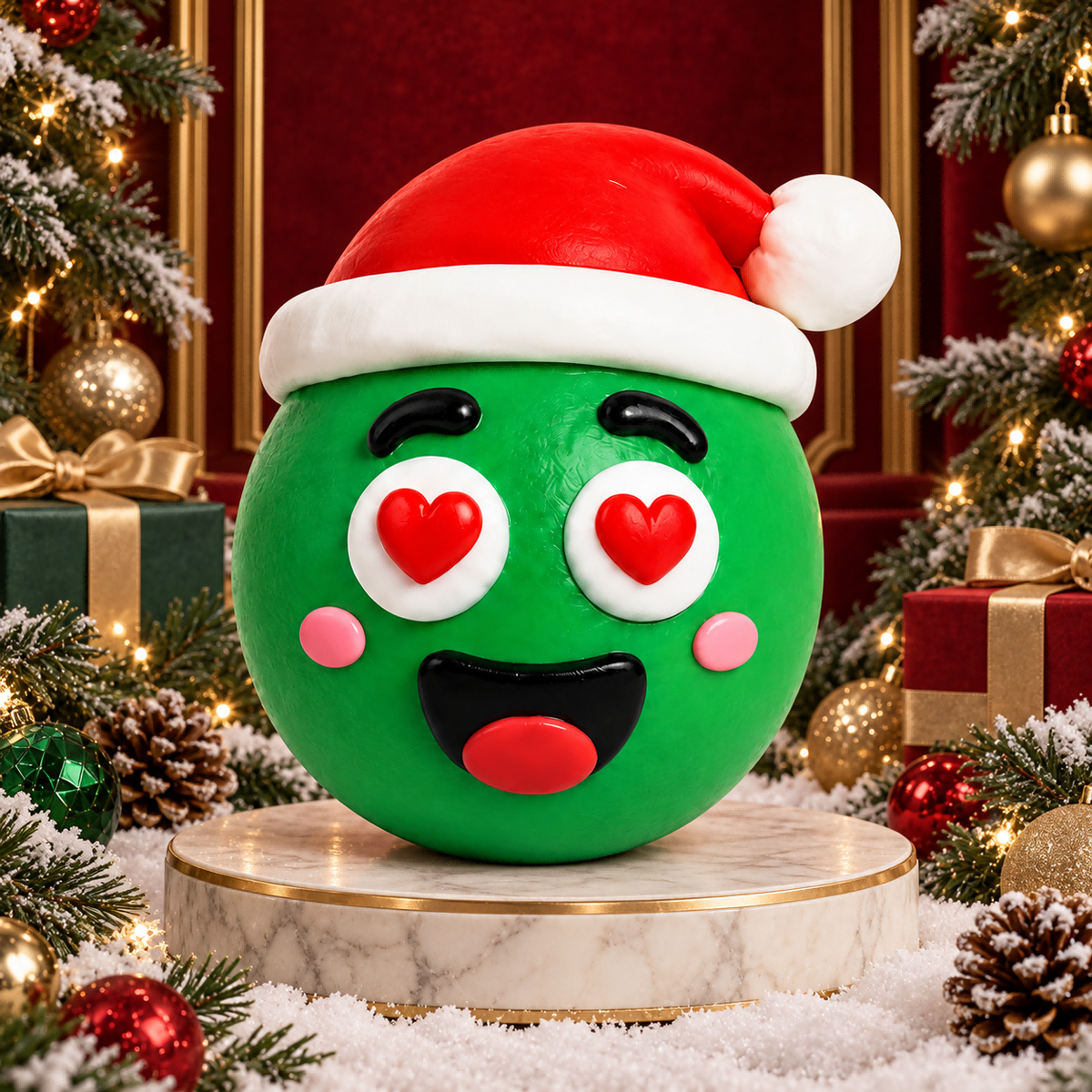 Green Christmas Hat DIY Facial Expression Stress-Relief Squishy — product image