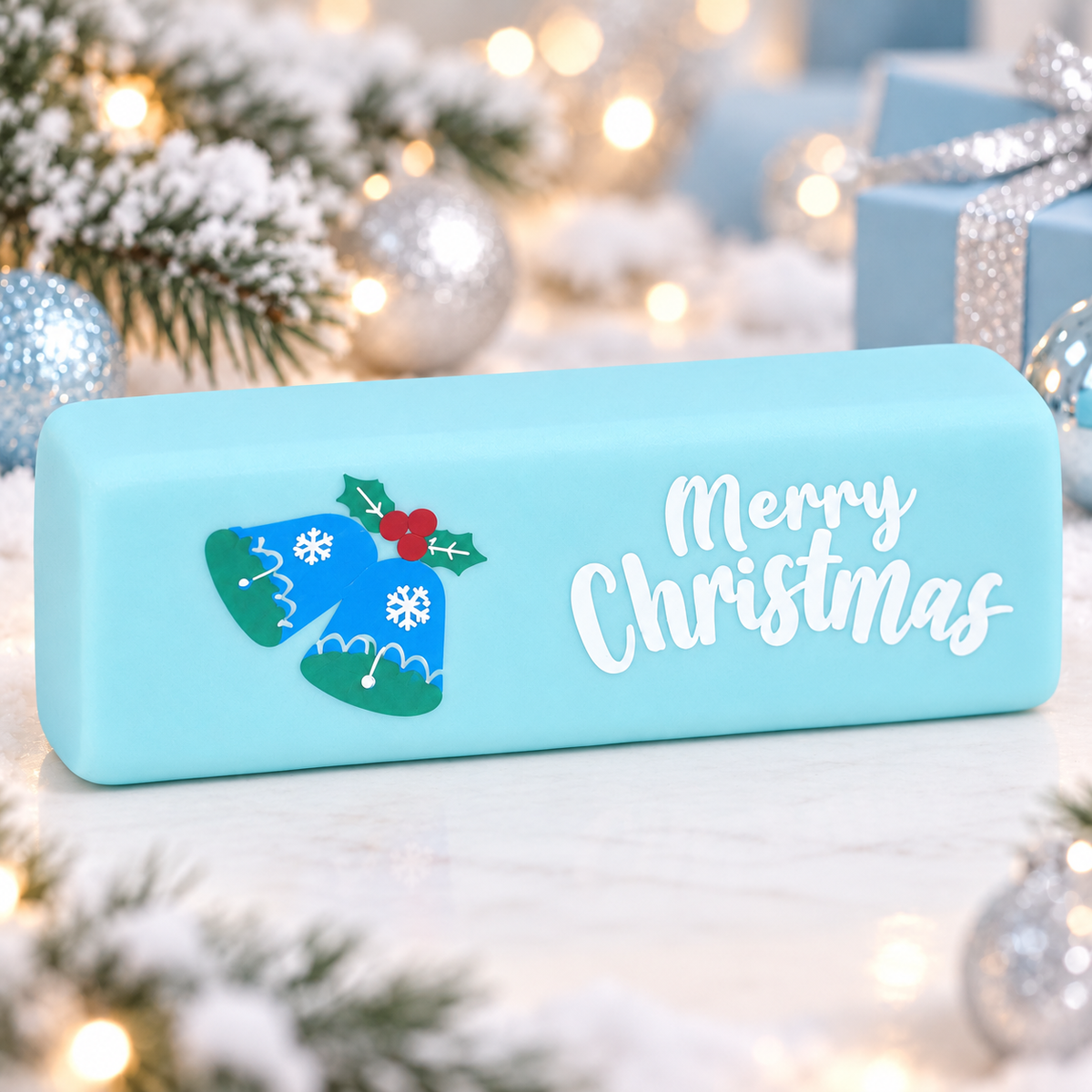 Sky Blue Bell Butter  Christmas Stick Squishy
