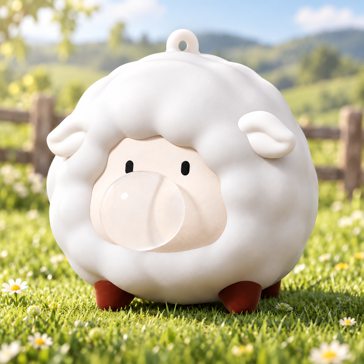 Bubble-Blowing White Lamb Squishy — product image