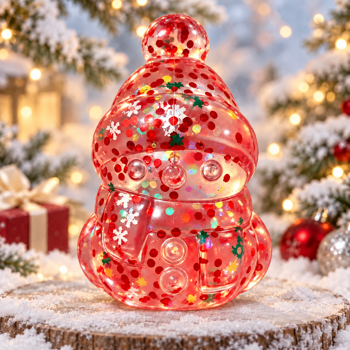 Red Plum Blossom Snowman Malt Candy Squishy