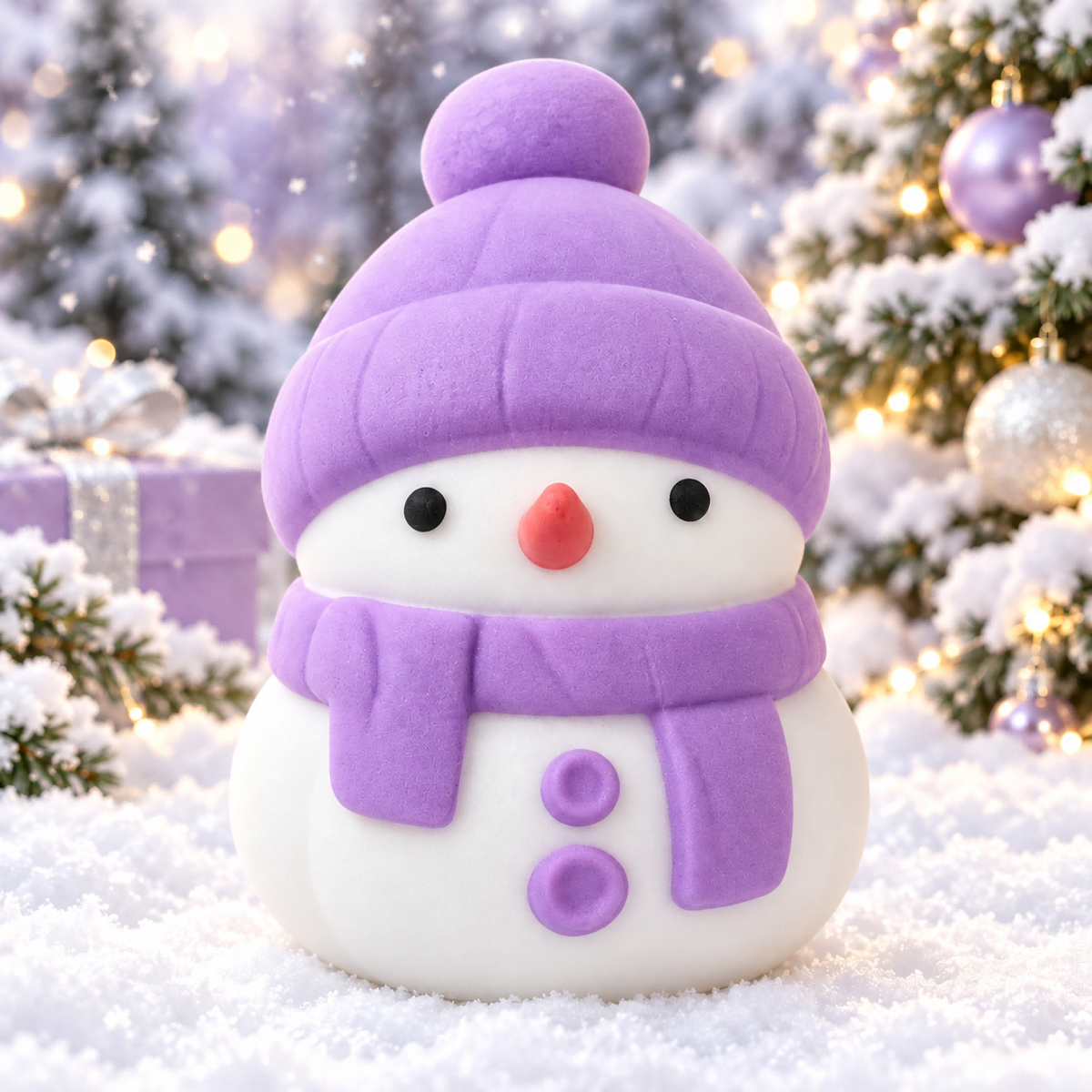 Purple Flour Snowman Squishy