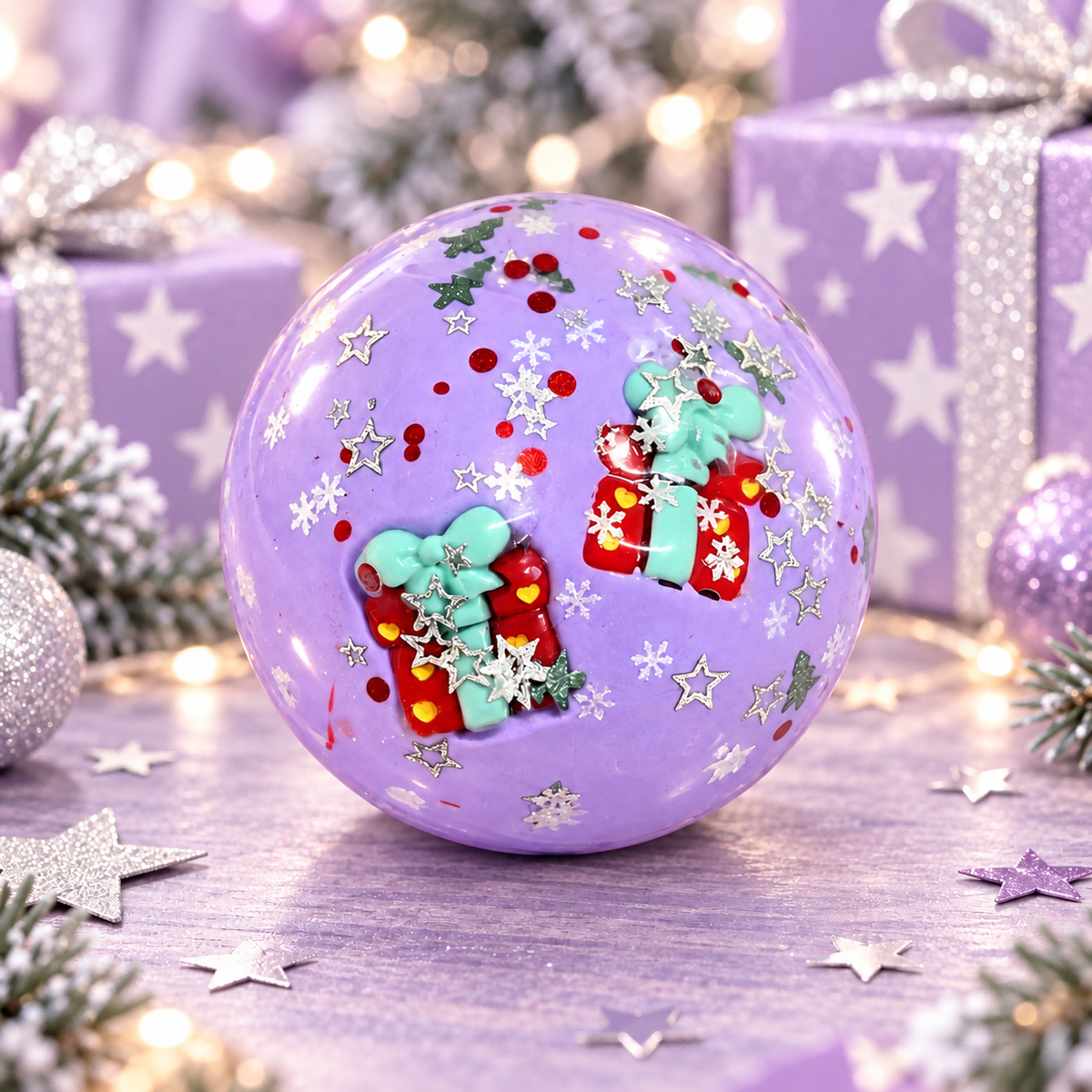 Starry Christmas Gift Box Stress-Relief Squishy Ball — product image