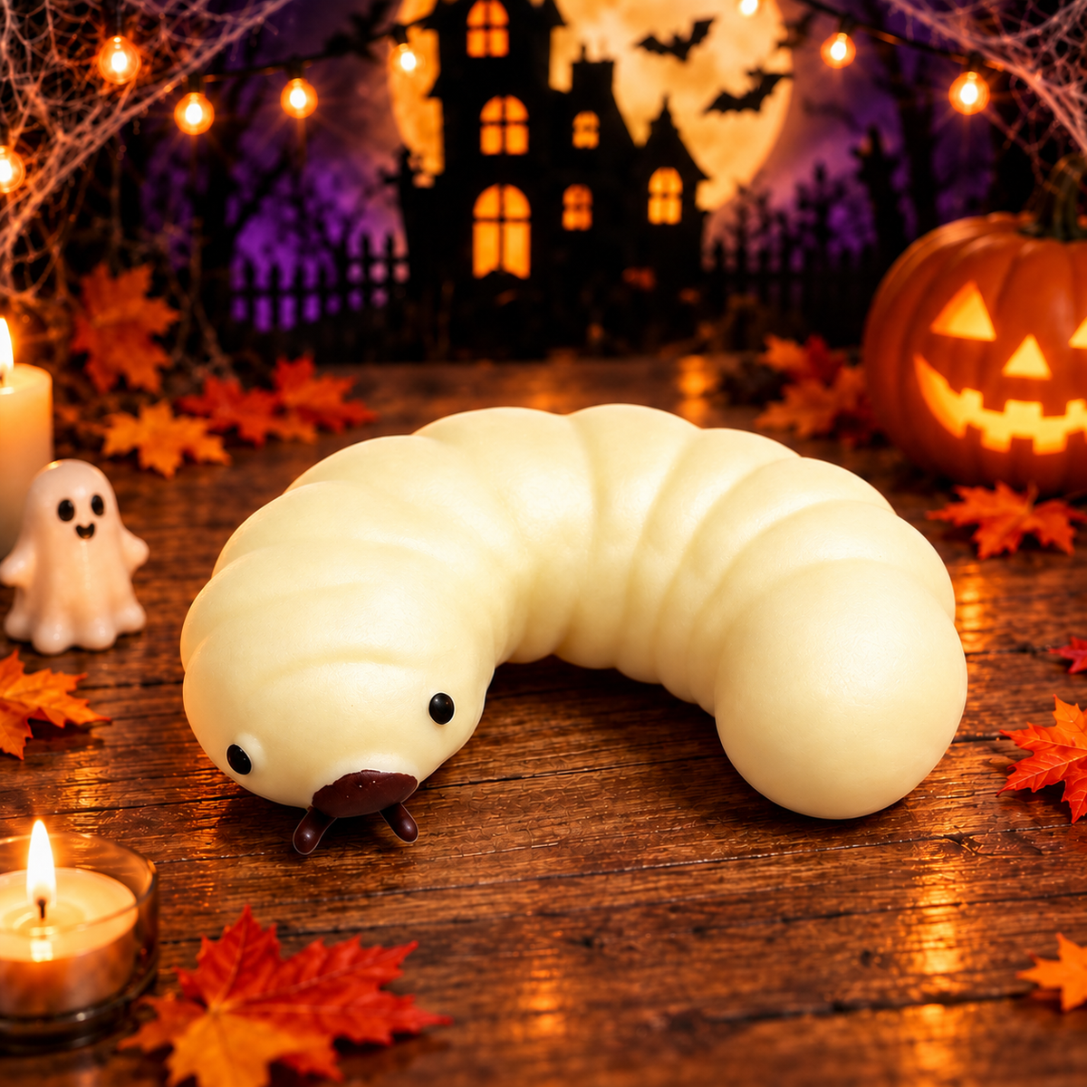 Halloween Realistic Soybean Worm Squishy — product image