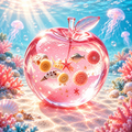 Peach Pink Ocean Apple Squishy — product image