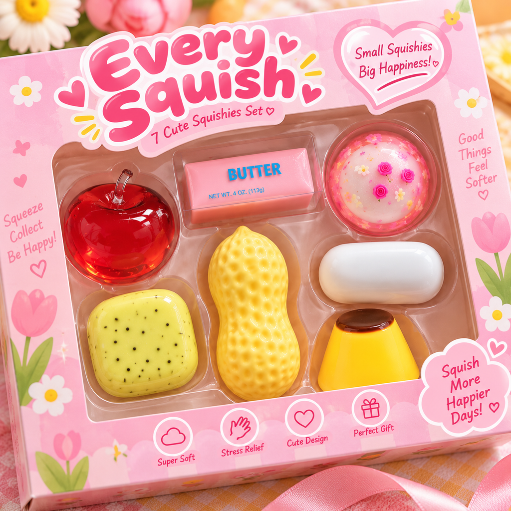 Customizable Box of Cute, Stress-Relieving Squeeze Toys