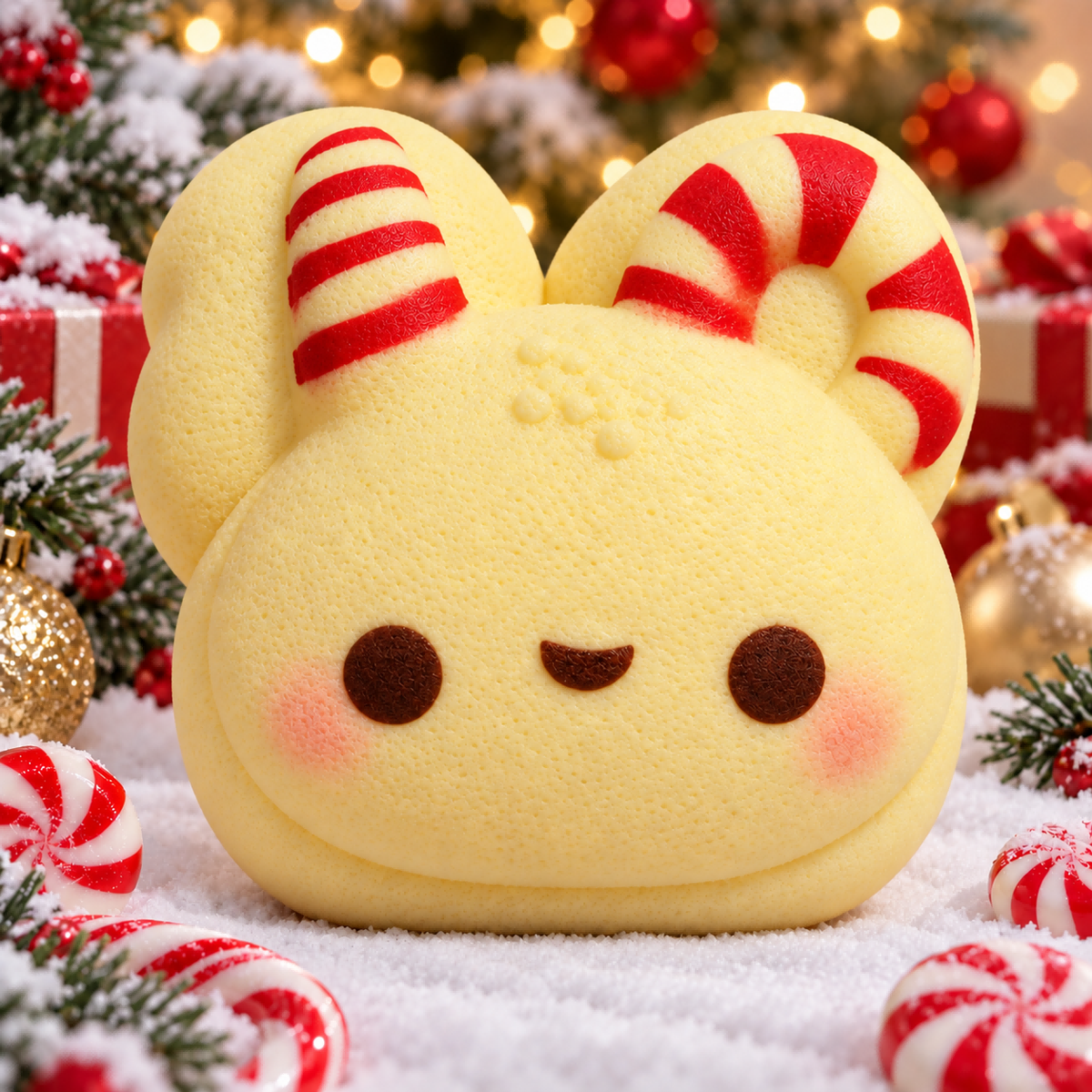 Candy Cane Snowman Bread Squishy
