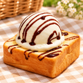 Realistic Vanilla Ice Cream Toast Squishy — product image