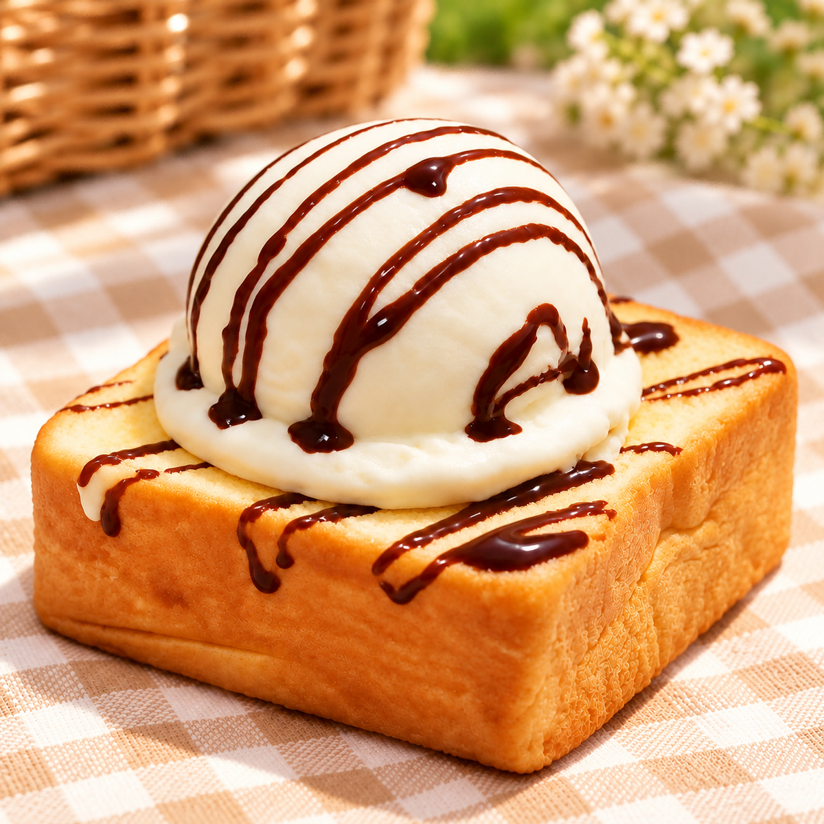 Realistic Vanilla Ice Cream Toast Squishy — product image