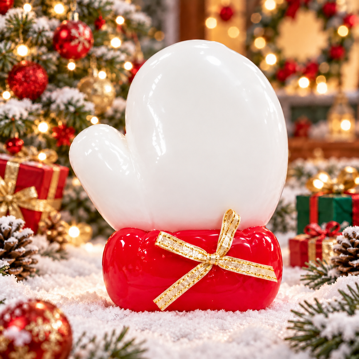 Christmas Red Glove with White Palm Squishy