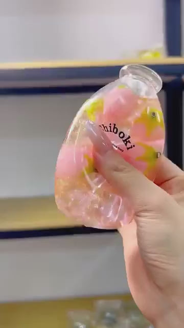 Pink Fruit Drink Squishy squeeze demonstration